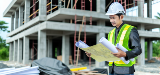 A building engineet with his building documents