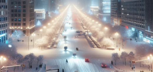 Generate an image winter in the the city with the following settings:, resolution: 4k (3840x2160).