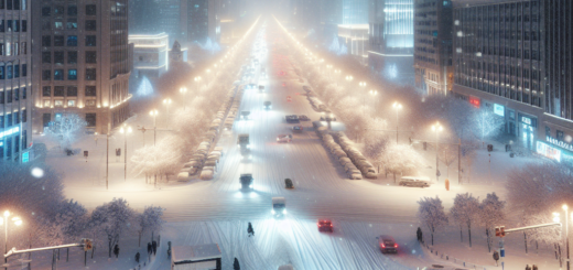 Generate an image winter in the the city with the following settings:, resolution: 4k (3840x2160).
