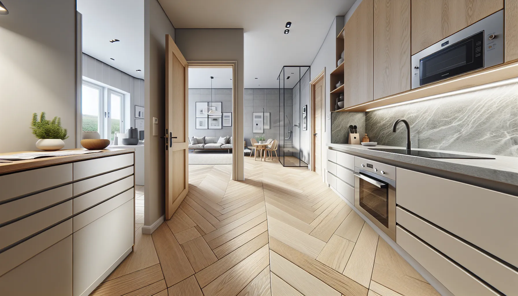 Norwegian home interior showcasing quality kitchen materials and a folder of documentation